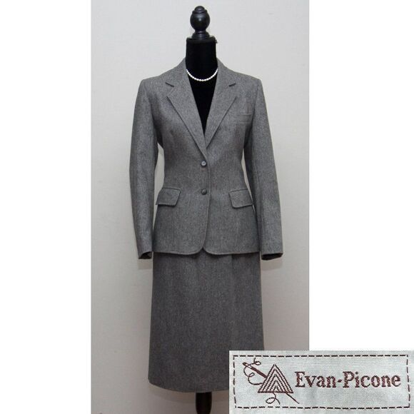 Vintage Evan Picone Womens Jacket Blazer Size Small Black Wool Academia - Picture 2 of 16